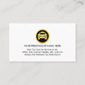 Carte De Visite Service de chauffeur de taxi ultra-rapide (Dos)