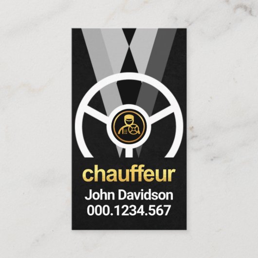 Carte De Visite Service de chauffeur Gold Chauffeur (Devant)
