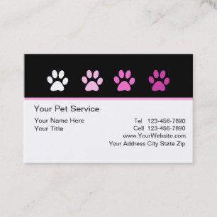 Carte De Visite Service de Compagnie Animale Élégant