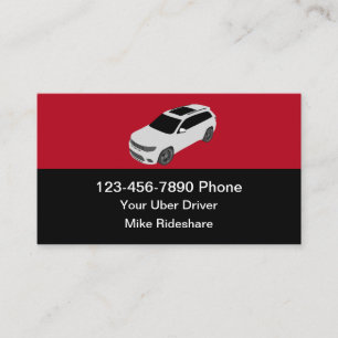 Carte De Visite Service de conduite simple de taxi de chauffeur Ub