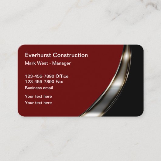 Carte De Visite Service de construction haut de gamme (Devant)