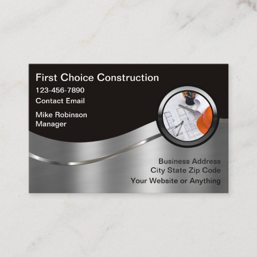 Carte De Visite Service de construction moderne le plus cool (Devant)
