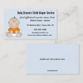 Carte De Visite Service de couche en tissu modifiable (Devant / Derrière)