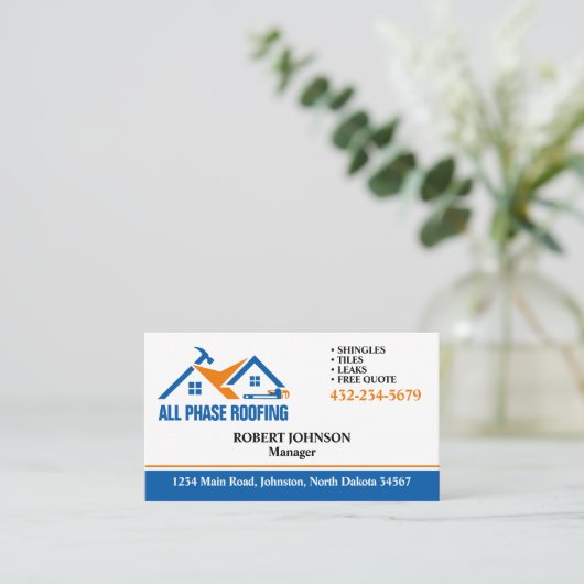 Carte De Visite Service de couverture professionnel (Debout devant)