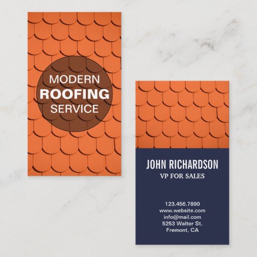 Carte De Visite Service de couverture professionnel de la construc (Devant / Derrière)