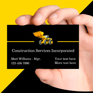 Carte De Visite Service de creusement de construction moderne