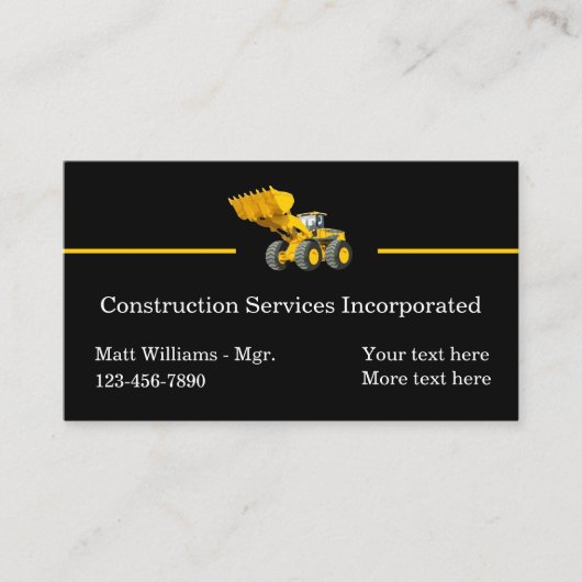 Carte De Visite Service de crevaison de construction moderne (Devant)