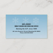 Carte De Visite Service de déblayement de Snowplowing de (Dos)
