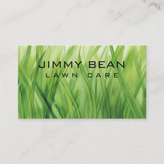Carte De Visite Service De Découpe D'Herbe De Soin Vert Simple (Devant)