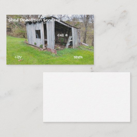 Carte De Visite Service de démolition de l'estrade (Devant / Derrière)