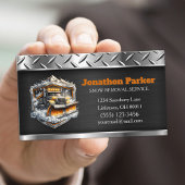 Carte De Visite Service de déneigement Code QR Métallique