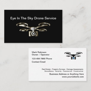 Carte De Visite Service de drone élégant dans le ciel