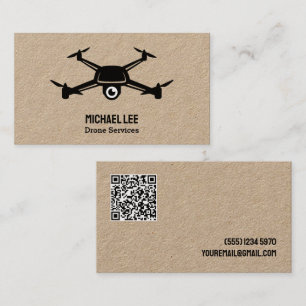 Carte De Visite Service de drone QR personnalisé