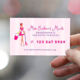Carte De Visite Service de femme de ménage de nettoyage de maison 