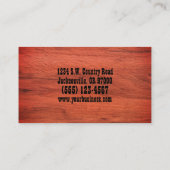 Carte De Visite Service de fer à cheval rustique pour le bois (Dos)