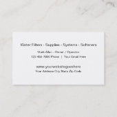 Carte De Visite Service de filtre d'eau (Dos)