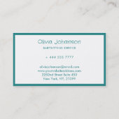 Carte De Visite Service de garde d'enfants Lion et Guitare (Dos)