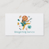 Carte De Visite Service de garde d'enfants Lion et Guitare (Devant)