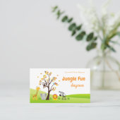 Carte De Visite Service de garde d'enfants mignonne Safari animal (Debout devant)