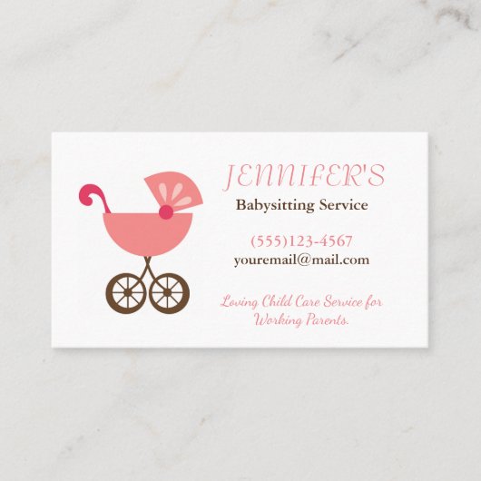 Carte De Visite Service De Garde D'Enfants Pot Poche (Devant)