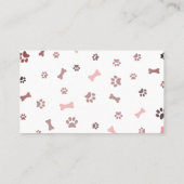 Carte De Visite Service De Garde D'Enfants Pour Animaux De Compagn (Dos)