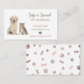 Carte De Visite Service De Garde D'Enfants Pour Animaux De Compagn (Devant / Derrière)