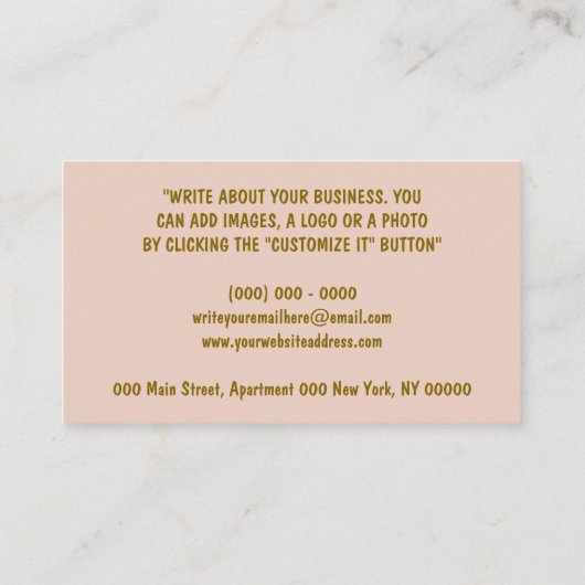 Carte De Visite Service de garde pour bébé Elephant (Dos)