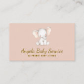 Carte De Visite Service de garde pour bébé Elephant (Devant)