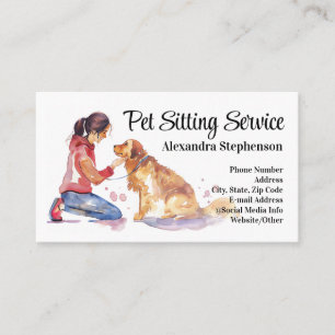 Carte De Visite Service de gardiennage d'animaux de compagnie Aqua