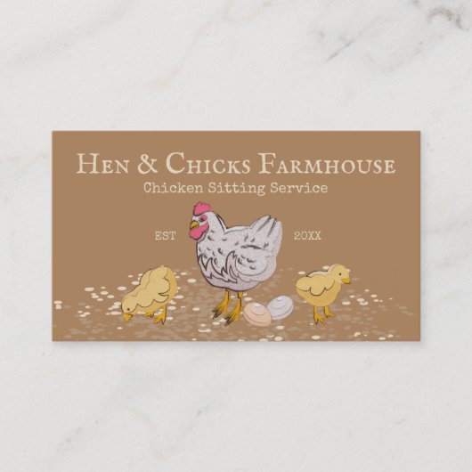 Carte De Visite Service de gardiennage de poulets (Devant)