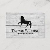 Carte De Visite Service de guerrier équestre en bois blanc rustiqu (Devant)