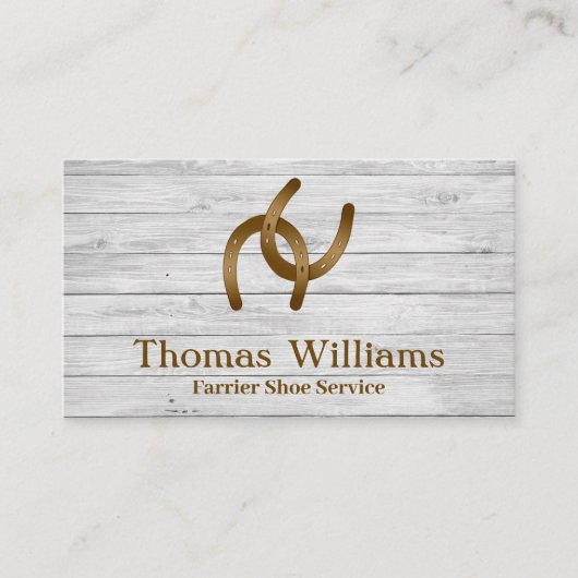 Carte De Visite Service de guerrier équestre en bois blanc rustiqu (Devant)