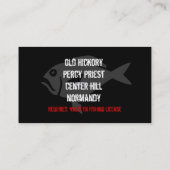 Carte De Visite Service de guide de la pêche de Jacob (Dos)