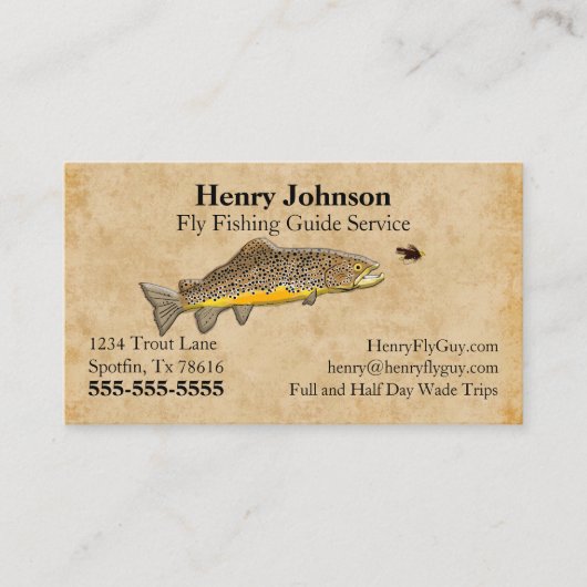 Carte De Visite Service de guide de pêche à la mouche (Devant)