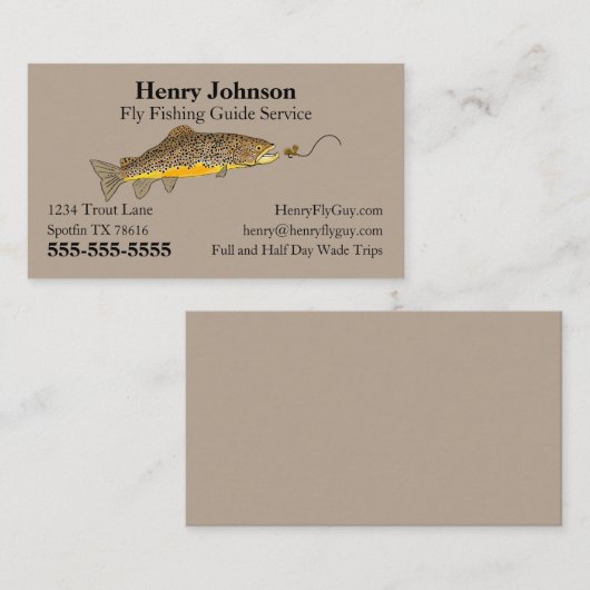 Carte De Visite Service de guide de pêche aérienne (Devant / Derrière)