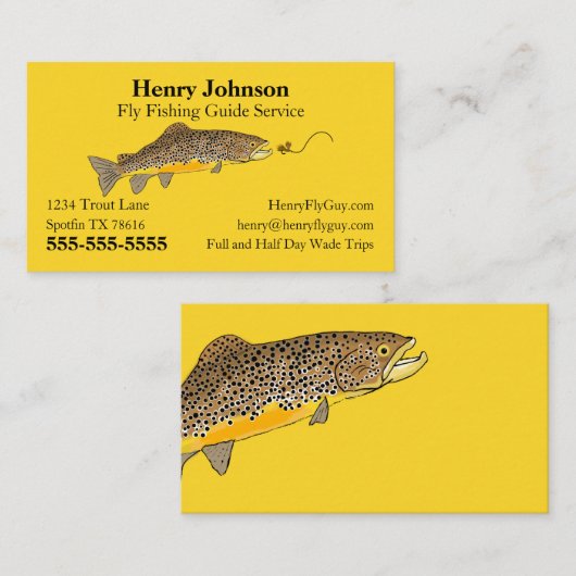 Carte De Visite Service de guide de pêche aérienne (Devant / Derrière)