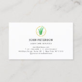 Carte De Visite Service de jardinage d'entretien de pelouse Logo d (Dos)