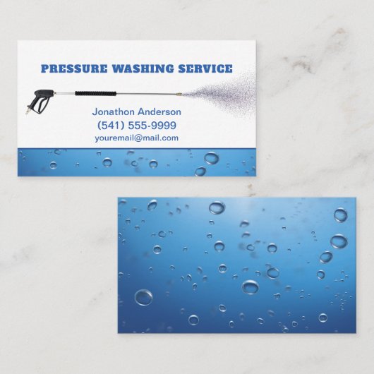 Carte De Visite Service de lavage de pression professionnel (Devant / Derrière)