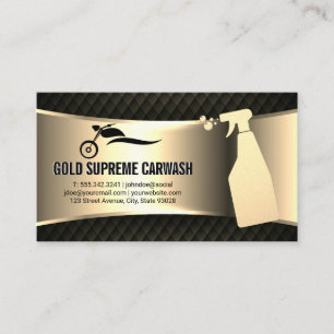 Carte De Visite Service de lavage de voiture Gold Metallic