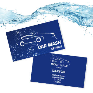 Carte De Visite Service de lavage de voiture nettoyage à haute pre