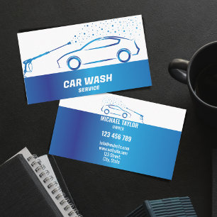 Carte De Visite Service de lavage de voiture nettoyage à haute pre