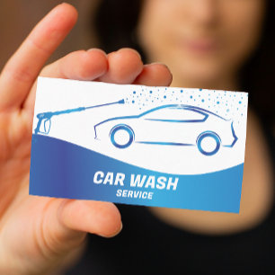 Carte De Visite Service de lavage de voiture nettoyage à haute pre