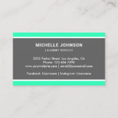 Carte De Visite Service De Laverie En Fer À Vapeur Vert (Dos)