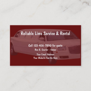 Carte De Visite Service de Limousine