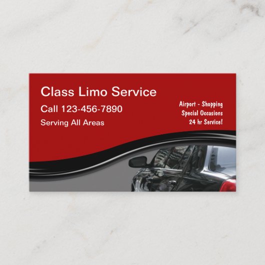 Carte De Visite Service de limousine chic (Devant)