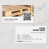 Carte De Visite Service de livraison de palettes en bois Code QR (Devant / Derrière)