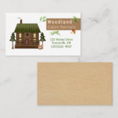 Carte De Visite Service de location de Cabine de style Woodland (Devant / Derrière)