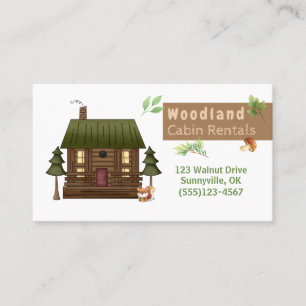 Carte De Visite Service de location de Cabine de style Woodland