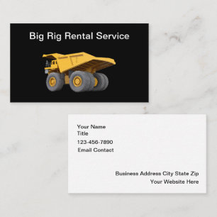 Carte De Visite Service de location de gros engins de construction