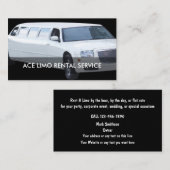 Carte De Visite Service de location de limousine (Devant / Derrière)